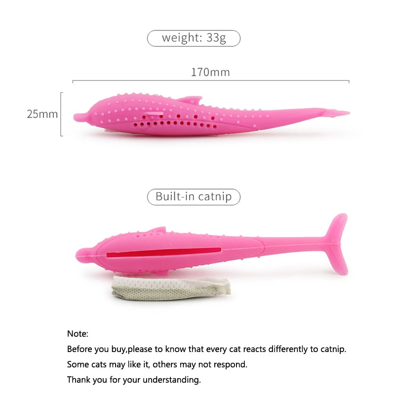 Soft Silicone Mint Fish Cat Toy