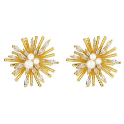 Exquisite Flower Gold Metal Earrings